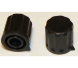Přístrojový knoflík KP1406, 14x15mm, hřídel 6mm, černý s šipkou