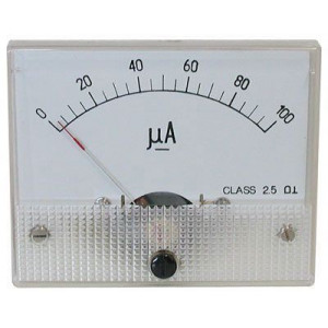 Analogový panelový ampérmetr 69C9 100uA DC