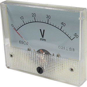 Analogový panelový voltmetr 69C9 50V DC