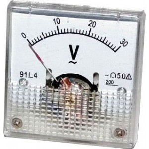 Analogový panelový voltmetr 91L4 30V~ AC