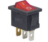 Vypínač kolébkový KCD1-2, OFF-ON 1pól.250V/6A, červený, prosvětlený