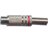 CINCH zdířka kabelová kovová,červený proužek