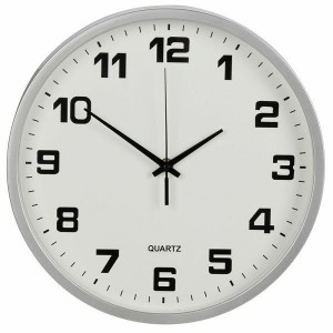 Nástěnné hodiny 25cm, stříbrné