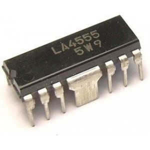LA4555 - nf zesilovač 2x2,3W,Ucc=3,6-12V