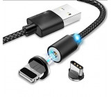 Nabíjecí kabel USB-C s magnetickou koncovkou a LED podsvětlením