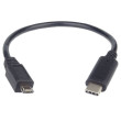 Kabel USB 2.0 USB-Micro / USB-C 3.1 konektor 0,2m černý