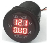 Voltmetr+ampérmetr panelový DS8010, rozsah 8-30V / 0-20A