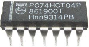 74HCT04 - 6x invertor, DIL14 /74HCT04N/