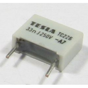 33n/250V TC226, svitkový kondenzátor radiální RM=10mm