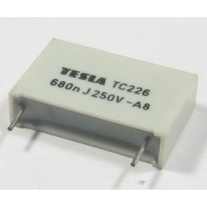 680n/250V TC226, svitkový kondenzátor radiální, RM=20mm