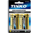Baterie TINKO 1,5V D (LR20) alkalická, balení 2ks v blistru