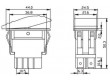 Vypínač kolébkový RK1-06 ON-OFF 2p.20A modrý, prosvětlení 12V