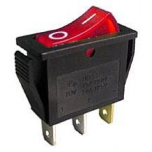 Vypínač kolébkový OFF-ON 1pol.250V/15A, červený, prosvětlení 230V
