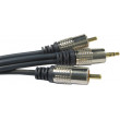 Kabel 2xCinch-Jack 3,5mm stereo, kabel 2x3,5mm, 3m