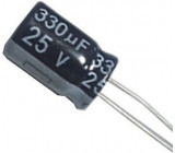 330u/25V 105° 10x14x5mm, elektrolyt.kondenzátor radiální
