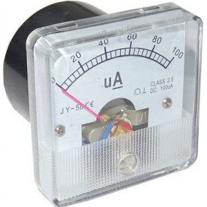 Analogový panelový ampérmetr JY-50 100uA DC
