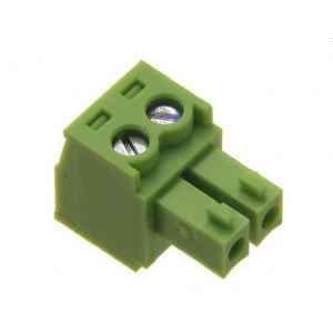 Svorkovnice násuvná 2pin na kabel RM 3,81 250V/7A, zelená