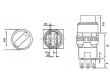 Přepínač otočný A16-11ZX2, ON-ON 1pólový 250V/3A