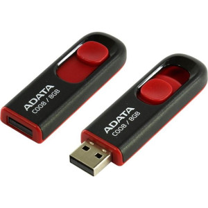 ADATA flashdisk 8GB USB 2.0 C008 černo/červená (potisk)
