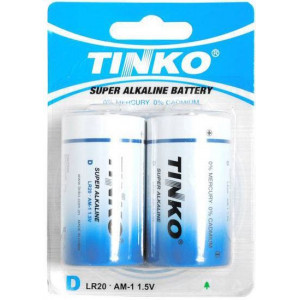 Baterie TINKO 1,5V D(LR20) alkalická modrá, 2ks v blistru