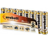 Baterie EUROBATT 1,5V AA (LR6) Alkaline Plus, balení 8ks