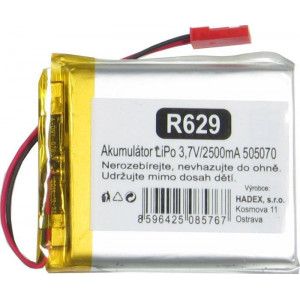 Akumulátor LiPo 3,7V/2500mAh 505070 /Nabíjecí baterie Li-Pol/