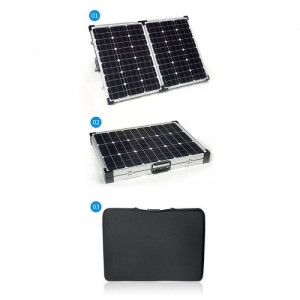 Fotovoltaický solární panel přenosný 12V/2x50W s regulátorem