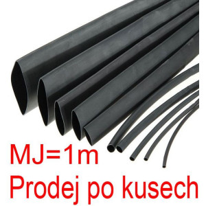 Smršťovací bužírka 12,0/6,0mm černá, balení 1m