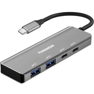 USB-C hub 5G SuperSpeed na 2x USB 3.2 C +2x USB 3.2 A, Aluminum