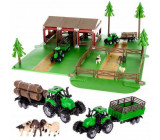 Farma k sestavení s kovovým traktorem a zvířátky 102 dílků Kruzzel