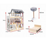 Dřevěný domeček pro panenky LED, 78cm