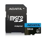 Paměťová karta ADATA micro SDHC 64GB UHS-I + adaptér