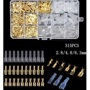 Fastony, zdířky a krytky 2,8-4,8-6,3mm - sada 315ks