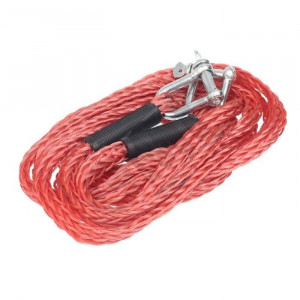 Tažné pružné lano 4m 3000Kg, červené s oky