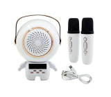 Karaoke Bluetooth reproduktor 5W, 2x bezdrátový mikrofon, růžový
