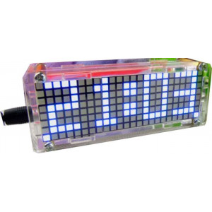Digitální hodiny LED matrix s teploměrem - modré, STAVEBNICE
