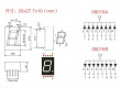 Displej LED 8011AK, 8. červený, společná katoda, (27,7x20mm)