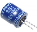 100u/16V 105° 6,3x7x2,5mm, elektrolyt.kondenzátor radiální