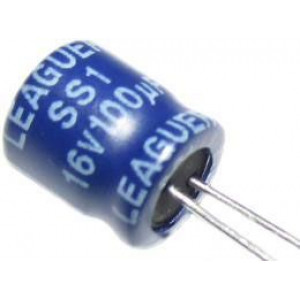 100u/16V 105° 6,3x7x2,5mm, elektrolyt.kondenzátor radiální