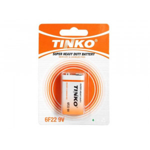 Baterie TINKO 9V 6F22, Zn-Cl, SUPER HEAVY DUTY