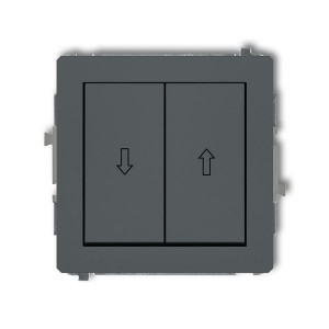 Tlačítkový žaluziový dvojitý ovladač pod omítku, grafitový, DECOKarlik
