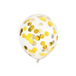 Balónky se zlatými konfety 30cm, 6ks