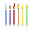 Narozeninové svíčky s barevným plamenem, 6ks