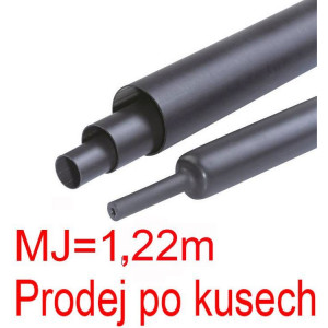 Smršťovací bužírka s lepidlem 30,0/10,2mm černá, balení 1,22m