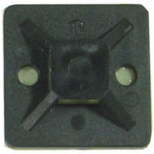 Držák stahovací pásky plochý 25x25mm černý