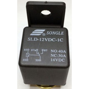 Relé auto Songle SLD-12VDC 12V/40A 28x28x25mm s třmínkem