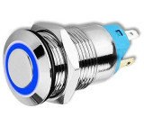 Tlačítko OFF-(ON) 250V/2A, modré, prosvětlení 12-24V