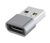 Aluminium USB C female - USB2.0 A Male adaptér