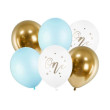 Narozeninové balónky ONE,bílé, zlaté, modré 30cm, 5ks