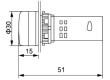 Voltmetr panelový AD16-22DSV, MP 60-500VAC, bílý, větší segmenty
